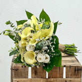 Cala Blanca | Ramo de Cala Blanca, Lisianthus blanco, Limonium Blanco y Eucalipto - Persa Flores